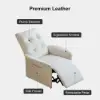 Leather Power Recliner Accent Chair with Side Pocket