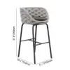 2 Pieces Outdoor Chair Patio Woven Rope & Aluminium 960 mm Bar Stools Set with Backs – AUD-H0945
