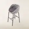 2 Pieces Outdoor Chair Patio Woven Rope & Aluminium 960 mm Bar Stools Set with Backs – AUD-H0945