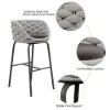 2 Pieces Outdoor Chair Patio Woven Rope & Aluminium 960 mm Bar Stools Set with Backs – AUD-H0945