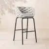 2 Pieces Outdoor Chair Patio Woven Rope & Aluminium 960 mm Bar Stools Set with Backs – AUD-H0945