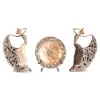 3PCS Vintage Gold Figure Statue Sculpture Set Romantic Shell Dancer Desktop Decor