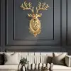 Creative Gold Lucky Deer Animals Head Wall Sculptures Wall Decorations