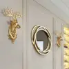 Creative Gold Lucky Deer Animals Head Wall Sculptures Wall Decorations