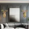 Creative Gold Lucky Deer Animals Head Wall Sculptures Wall Decorations