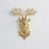 Creative Gold Lucky Deer Animals Head Wall Sculptures Wall Decorations