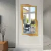 Modern Gold Metal Geometric Wall Decorative Mirror Entrance Rectangular Dressing Mirror
