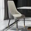 Diamic Gray Faux Leather Dining Chairs with Upholstered, 6 Pieces