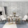 Darg White & Grey PU Leather Dining Chair with Upholstered, 6 Pieces