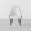 Darg White & Grey PU Leather Dining Chair with Upholstered, 6 Pieces