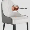 Darg White & Grey PU Leather Dining Chair with Upholstered, 6 Pieces
