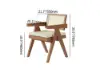 Archic Walnut Wood Dining Chair with Rattan Upholstery, 2 Pieces