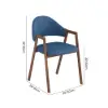 Modern Blue Linen Dining Chair with Upholstered, 4 Pieces