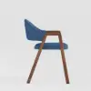 Modern Blue Linen Dining Chair with Upholstered, 4 Pieces