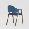 Modern Blue Linen Dining Chair with Upholstered, 4 Pieces