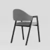 Modern Grey Linen Dining Chair with Upholstered, 4 Pieces