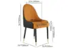 Darg Modern PU Leather 4-Piece Dining Chairs in Orange & Black with Metal Legs