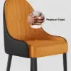 Darg Modern PU Leather 4-Piece Dining Chairs in Orange & Black with Metal Legs