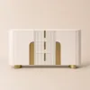 Artis Modern White 59"W Sintered Stone Sideboard 3 Drawers Kitchen Buffet Table