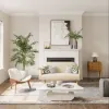 152 cm 2-Seater Cotton & Linen Pull-out Sofa Sofa with Rotating Tray
