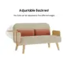 152 cm 2-Seater Cotton & Linen Pull-out Sofa Sofa with Rotating Tray