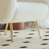 Modern White Boucle Accent Chair Armchair with Metal Leg in Gold