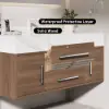Modern 39" Walnut Floating Single Bathroom Vanity with Sintered Stone Top and Sink