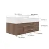Modern 39" Walnut Floating Single Bathroom Vanity with Sintered Stone Top and Sink
