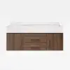 Modern 39" Walnut Floating Single Bathroom Vanity with Sintered Stone Top and Sink