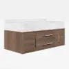 Modern 39" Walnut Floating Single Bathroom Vanity with Sintered Stone Top and Sink