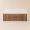 Modern 39" Walnut Floating Single Bathroom Vanity with Sintered Stone Top and Sink