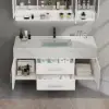 Modern 39" White Floating Single Bathroom Vanity with Sintered Stone Top and Sink