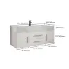 Modern 39" White Floating Single Bathroom Vanity with Sintered Stone Top and Sink