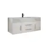 Modern 39" White Floating Single Bathroom Vanity with Sintered Stone Top and Sink