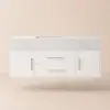 Modern 39" White Floating Single Bathroom Vanity with Sintered Stone Top and Sink