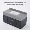 Modern 39" Black Floating Single Bathroom Vanity with Sintered Stone Top and Sink – AUD-H0976