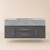 Modern 39" Black Floating Single Bathroom Vanity with Sintered Stone Top and Sink – AUD-H0976