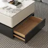 Modern Black & Khaki Lift Top Small Square Sintered Stone Coffee Table with Storage