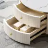 Grovyn 700mm-800mm Round Nesting Coffee Table Set with Sintered Stone Top – White