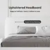 Curva Queen Boucle Upholstered Platform Bed with Natural Legs – 183cm