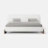 Curva Queen Boucle Upholstered Platform Bed with Natural Legs – 183cm