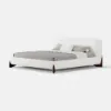 Curva Queen Boucle Upholstered Platform Bed with Natural Legs – 183cm
