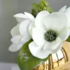 Picture of Fashionable Artificial Flowers in Vase Faux Magnolia Gold Glass Ball Vase Set