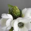 Picture of Fashionable Artificial Flowers in Vase Faux Magnolia Gold Glass Ball Vase Set