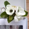 Picture of Fashionable Artificial Flowers in Vase Faux Magnolia Gold Glass Ball Vase Set