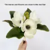 Picture of Fashionable Artificial Flowers in Vase Faux Magnolia Gold Glass Ball Vase Set