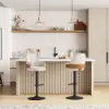 Modern Velvet Upholstered Adjustable Swivel Counter Stool & Bar Stool, 1 Piece