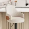 Modern Velvet Upholstered Adjustable Swivel Counter Stool & Bar Stool, 1 Piece