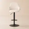 Modern Velvet Upholstered Adjustable Swivel Counter Stool & Bar Stool, 1 Piece