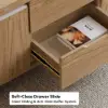 100 cm Lift-Top Foldable Natural Coffee Table with 4 Stools & Storage